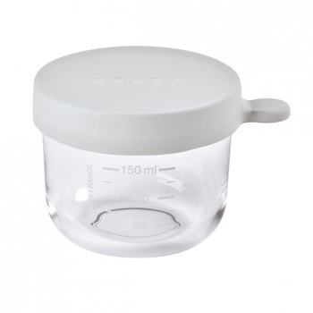 Recipient Beaba ermetic sticla 150ml - Gri Recipient Beaba ermetic sticla 150ml - Gri