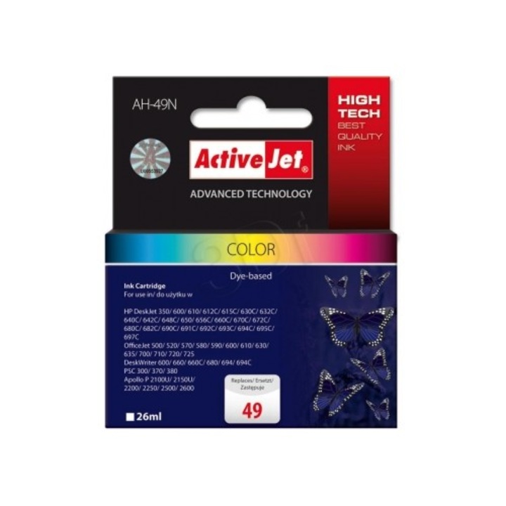 Kompatibilis fogyóeszköz ActiveJet AH-49N (AH-1649N), HP 51649A, színes
