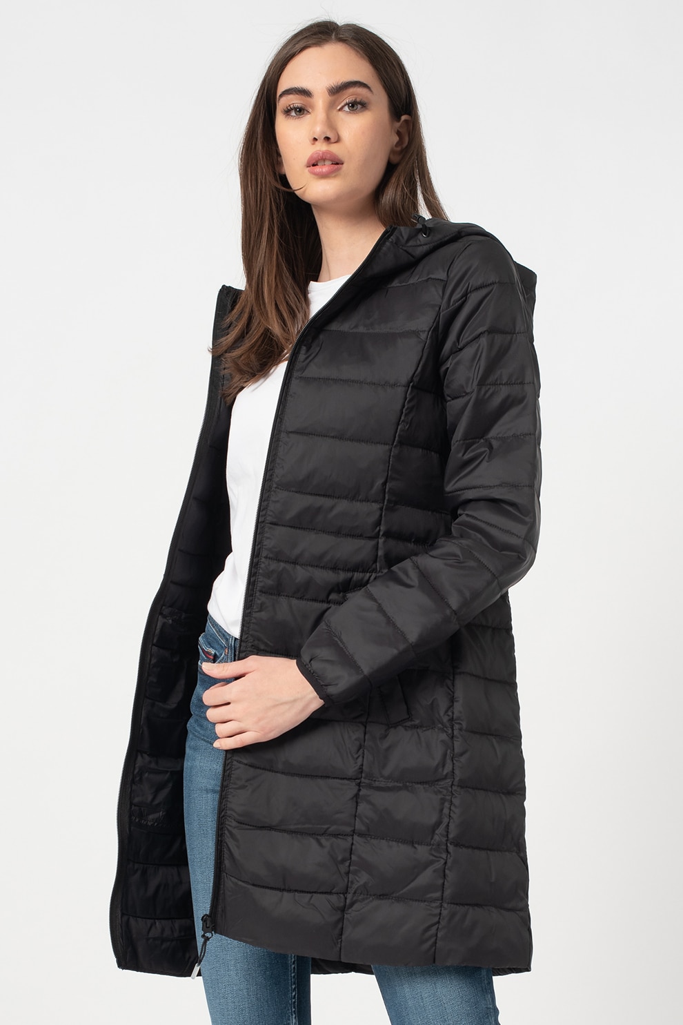 Vero Moda, Mikkola kapucnis télikabát, Fekete, XS