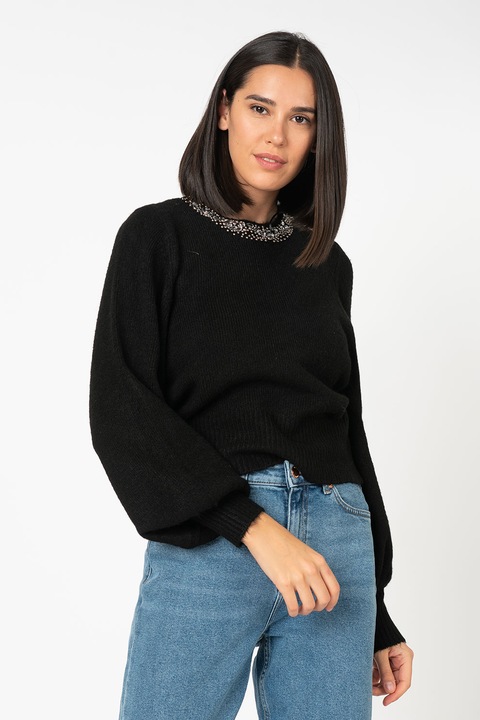 Only, Elsa kerek nyakú pulóver bő ujjakkal, Fekete