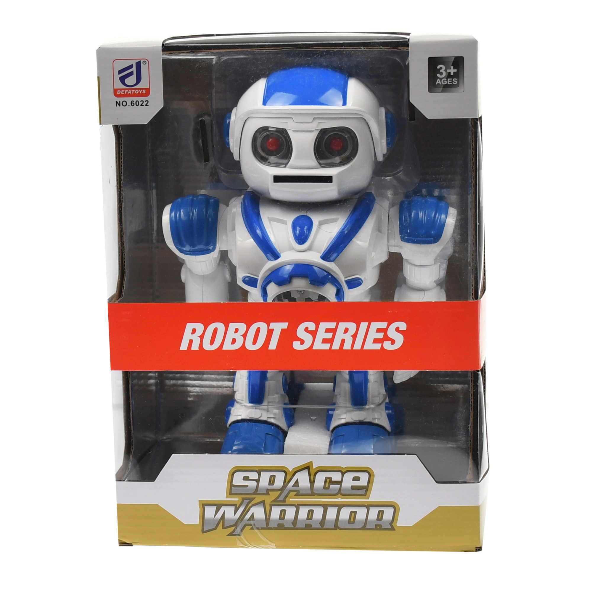 Robot de jucarie cu luminite si sunete, merge, alb - 6022