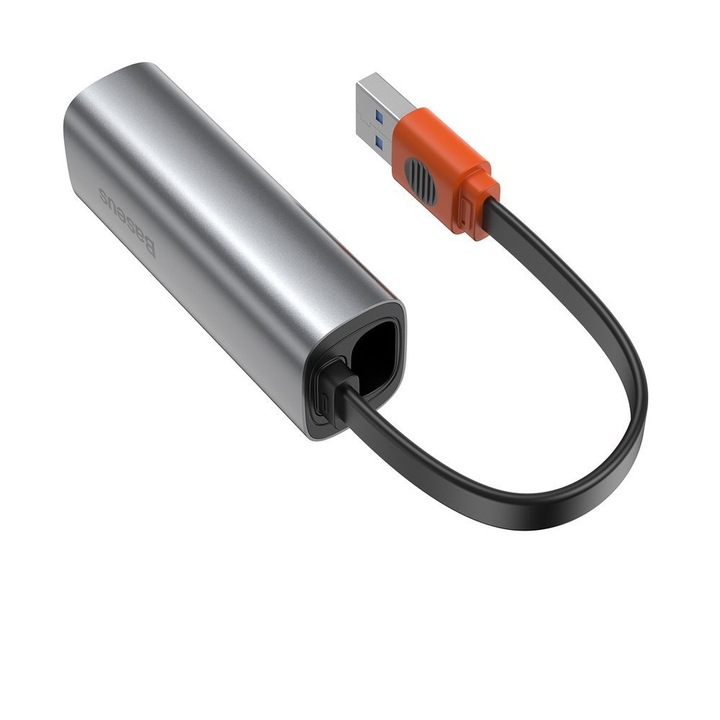 Адаптер Baseus, External Network, USB 3.2, Gen 1, USB, USB-C, сив