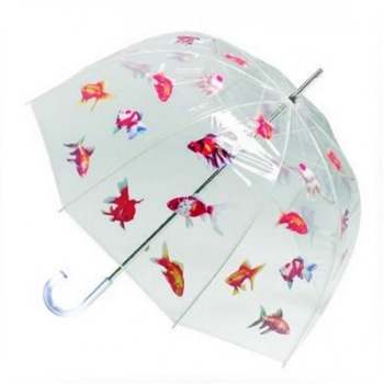 Umbrela de dama, Galleria, transparenta, cu model pesti Umbrela de dama, Galleria, transparenta, cu model pesti