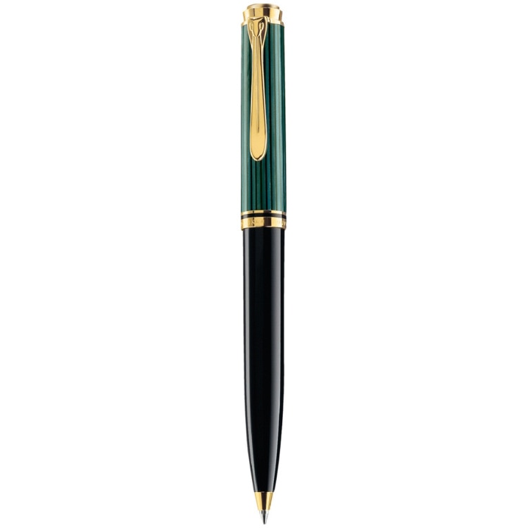 Pix Pelikan, Souveran K600, accesorii placate cu aur, corp negru-verde