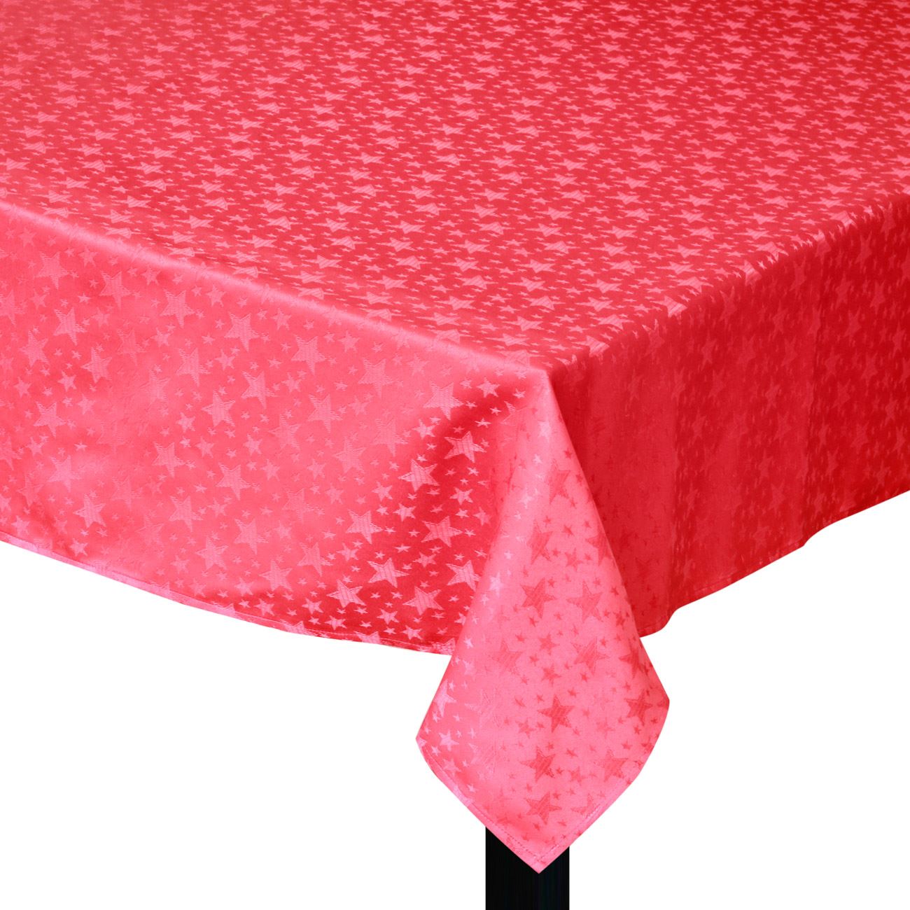 Fata de Masa de Craciun, New Line, Model cu Stelute, 180x140 cm, Rosu
