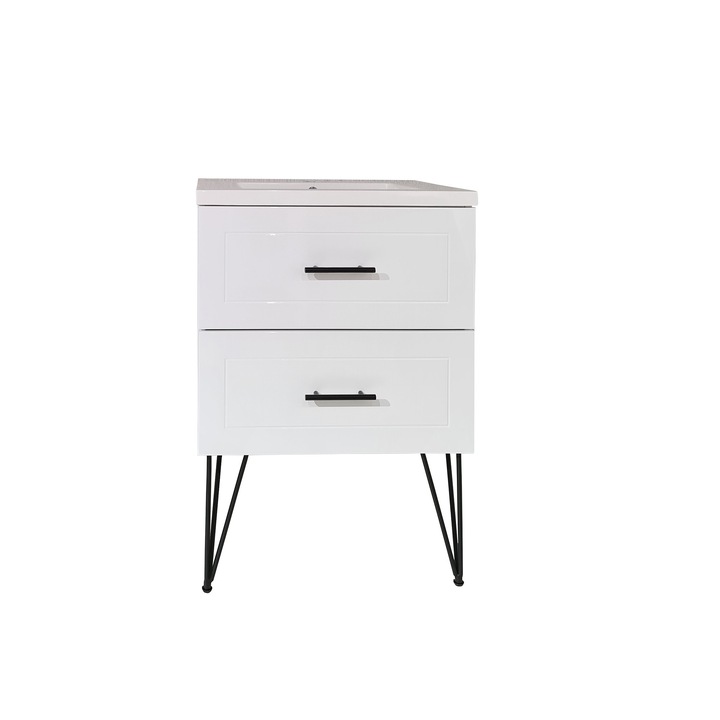 Fürdőszobabútor lábakkal LUC Fekete 60 cm