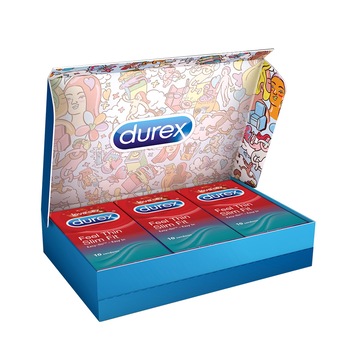 Prezervative Durex Slim Fit, 30 buc, Cutie Discreta Prezervative Durex Slim Fit, 30 buc, Cutie Discreta