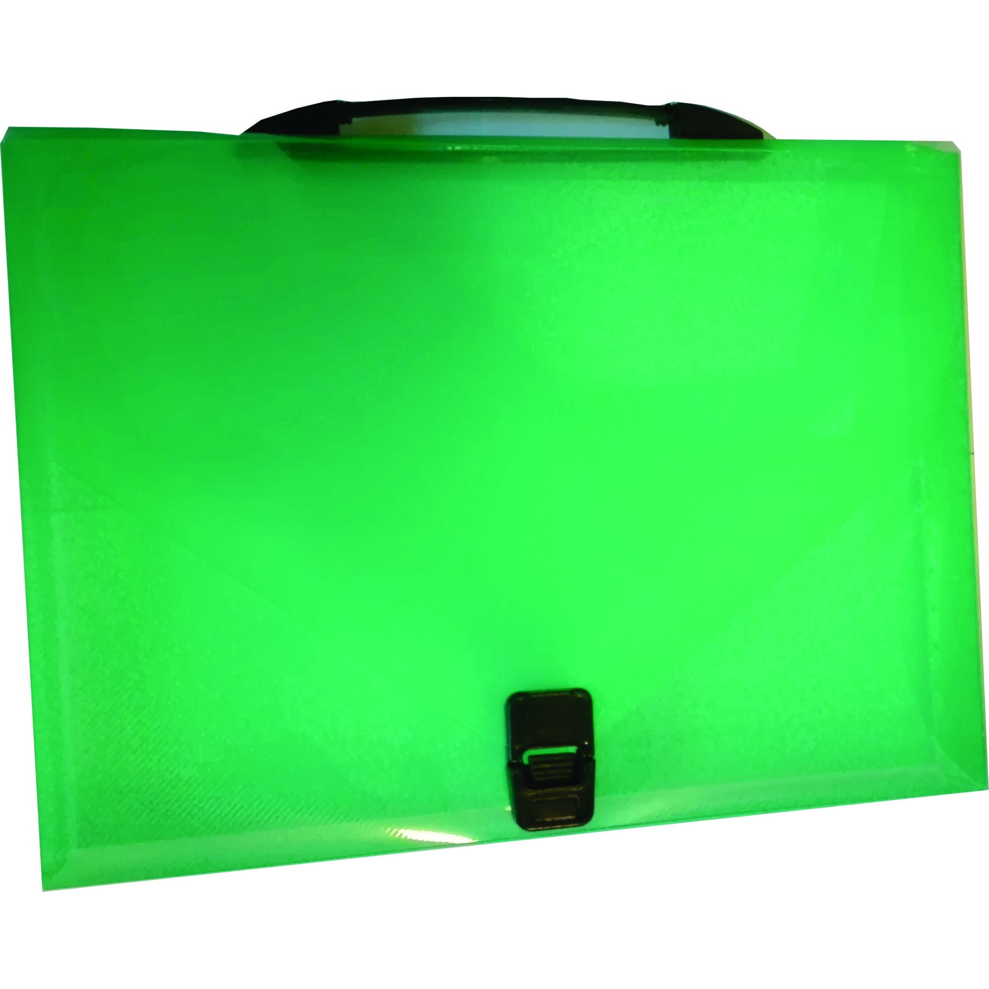 Geanta cu maner din plastic transparent, clapeta in V