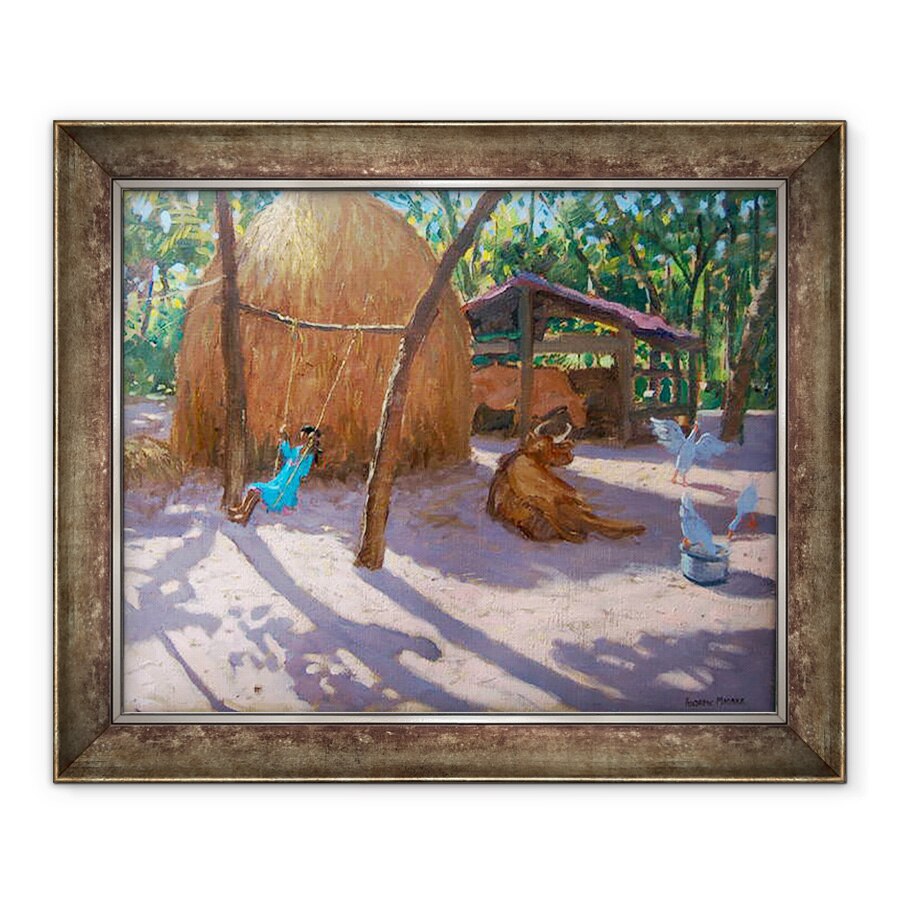 Tablou inramat - Andrew Macara - CARUL CU FaN, sI FATA PE UN LEAGaN, KERALA,2005, 90 x 110 cm