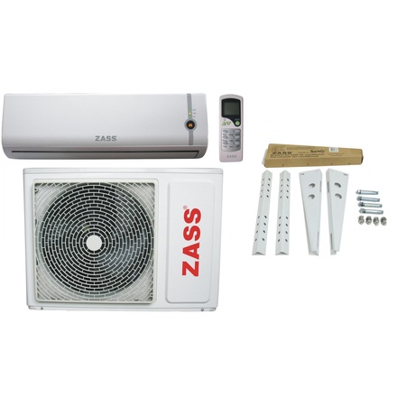 Pachet Aparat de aer conditionat Zass ZAC12/IP Inverter, 12000 BTU, Clasa A+, Auto-Restart, Dezumidificare, Auto Curatare, Filtru cu Carbon Activ, Compresor Panasonic, cu consola de prindere unitate exterioara Zass ZACB01