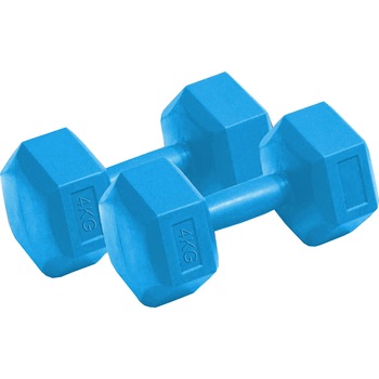 Set de 2 gantere fitness Dynamic, coating plastic, 4 kg, culoare albastru deschis Set de 2 gantere fitness Dynamic, coating plastic, 4 kg, culoare albastru deschis