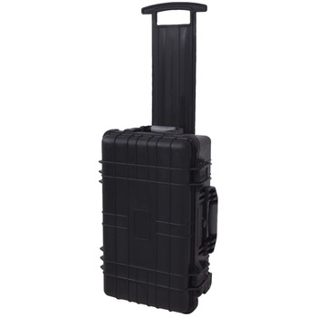 Cutie depozitare scule tip troler, vidaXL, Plastic, 56 x 35 x 23 cm, Negru Cutie depozitare scule tip troler, vidaXL, Plastic, 56 x 35 x 23 cm, Negru