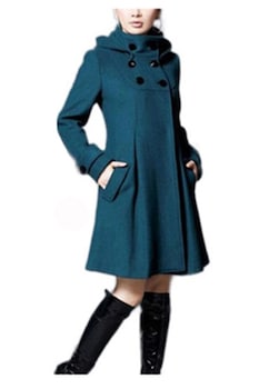 Efmall - Дамско палто PAL-EFM-PER, Тип перелина, С качулка, Тъмнозелен