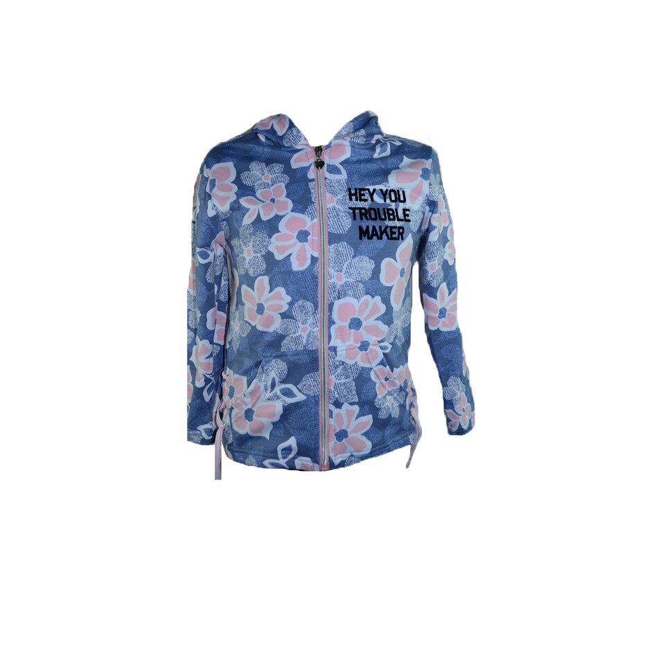 Hanorac cu gluga fetite Happy House WB-2091AL, Albastru, 116