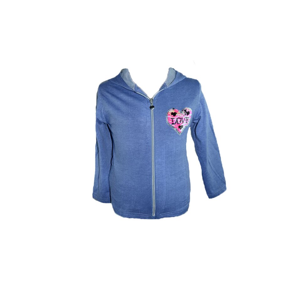 Hanorac cu gluga fetite Happy House WB-2094AL, Albastru, 128