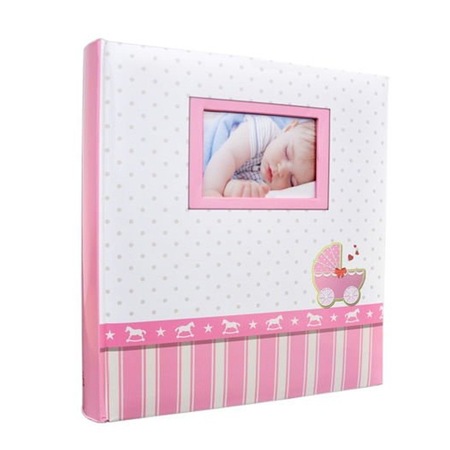 Album foto Baby Buggy personalizabil, ProCart, coperta cartonata, 100 pagini, poze autoadezive, roz