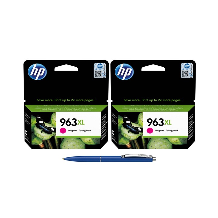 Pachet MAG4U Cartuse Cerneala Originale 2 bucati 3JA28AE (963XL) Magenta si Pix Schneider