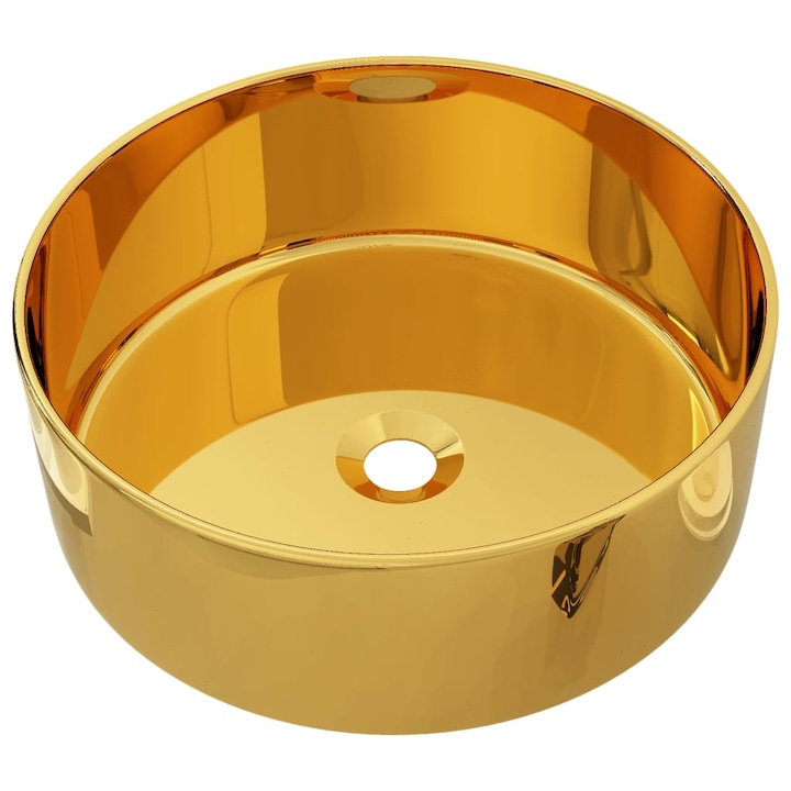 Chiuveta de baie, auriu, 40x15 cm, ceramica, Universal si Frumos, Greutate 9,4 - 213816