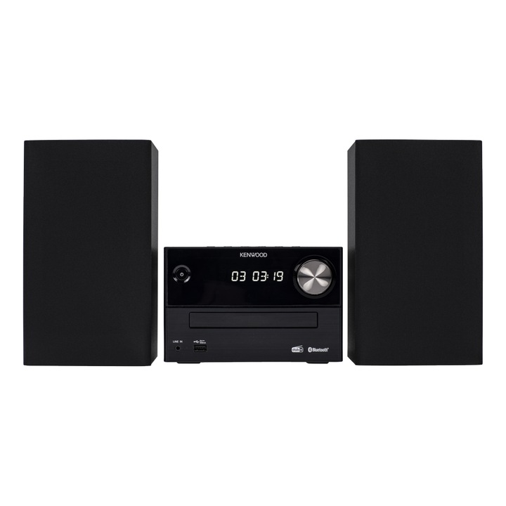 HiFi микро аудио система Kenwood M420DAB, с CD, USB, DAB+, Bluetooth аудио стрийминг, 2-лентови басрефлексни високоговорители, дистанционно управление, черна