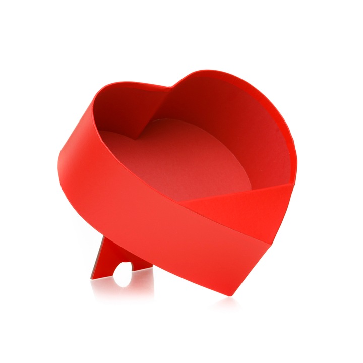 Кутия отворено сърце с опора - червена