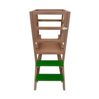Turn de invatare cu 2 trepte, Learning Tower, din lemn masiv de tei, Cappucino, OsisiLand