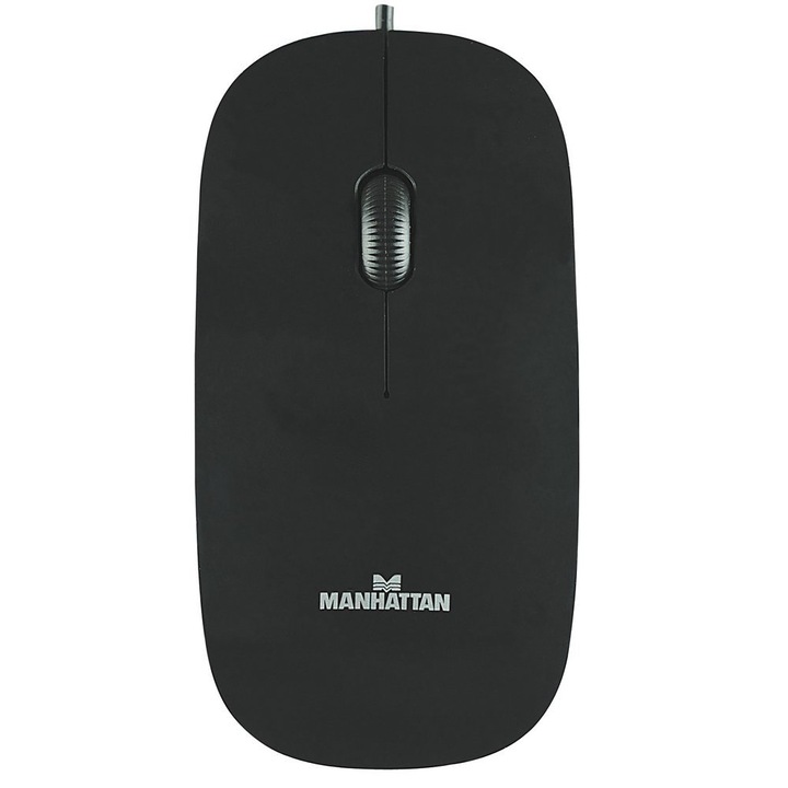 Оптична мишка Manhattan Silhouette, 1000 dpi, USB, Черна