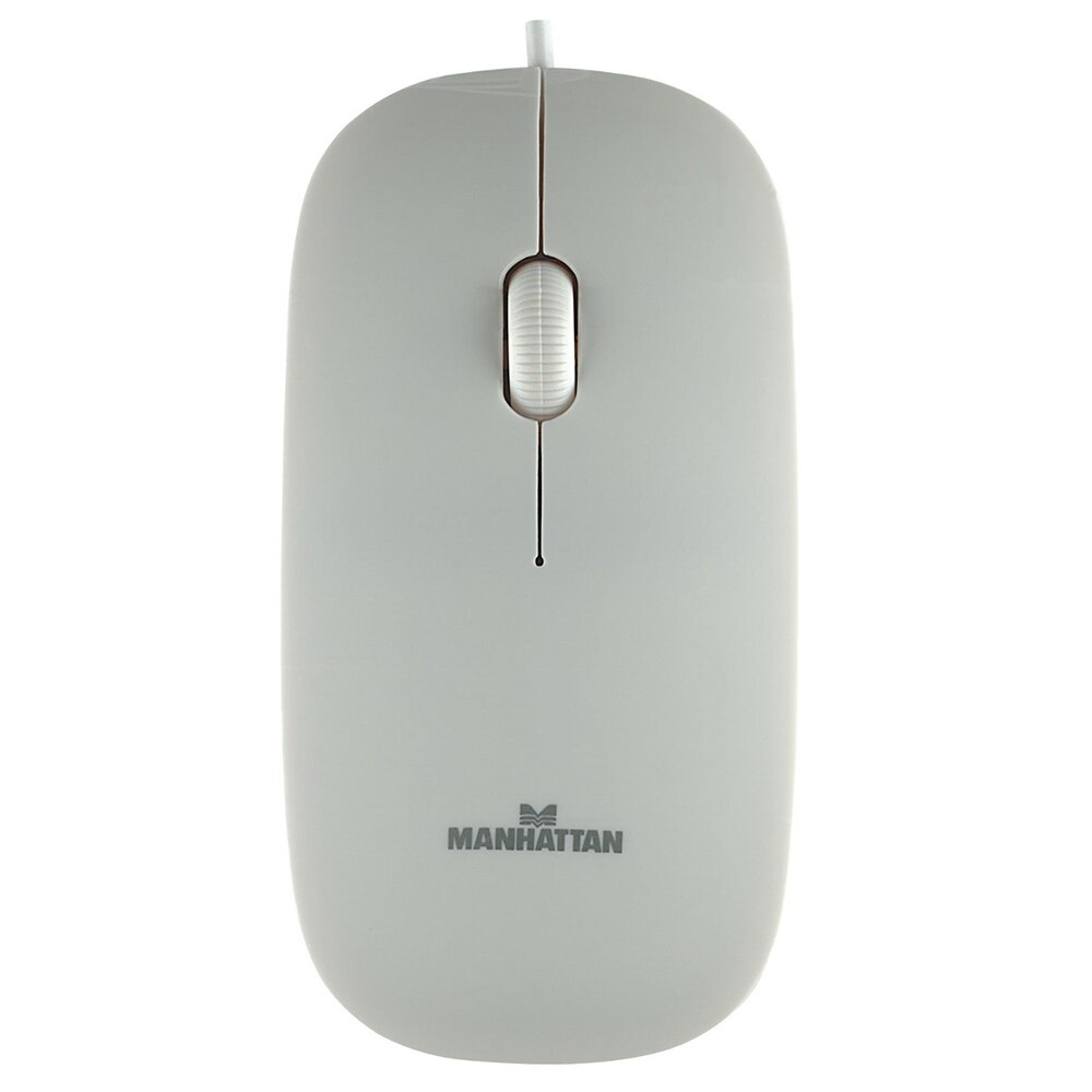 Mouse optic Manhattan Silhouette, 1000 dpi, USB, Alb