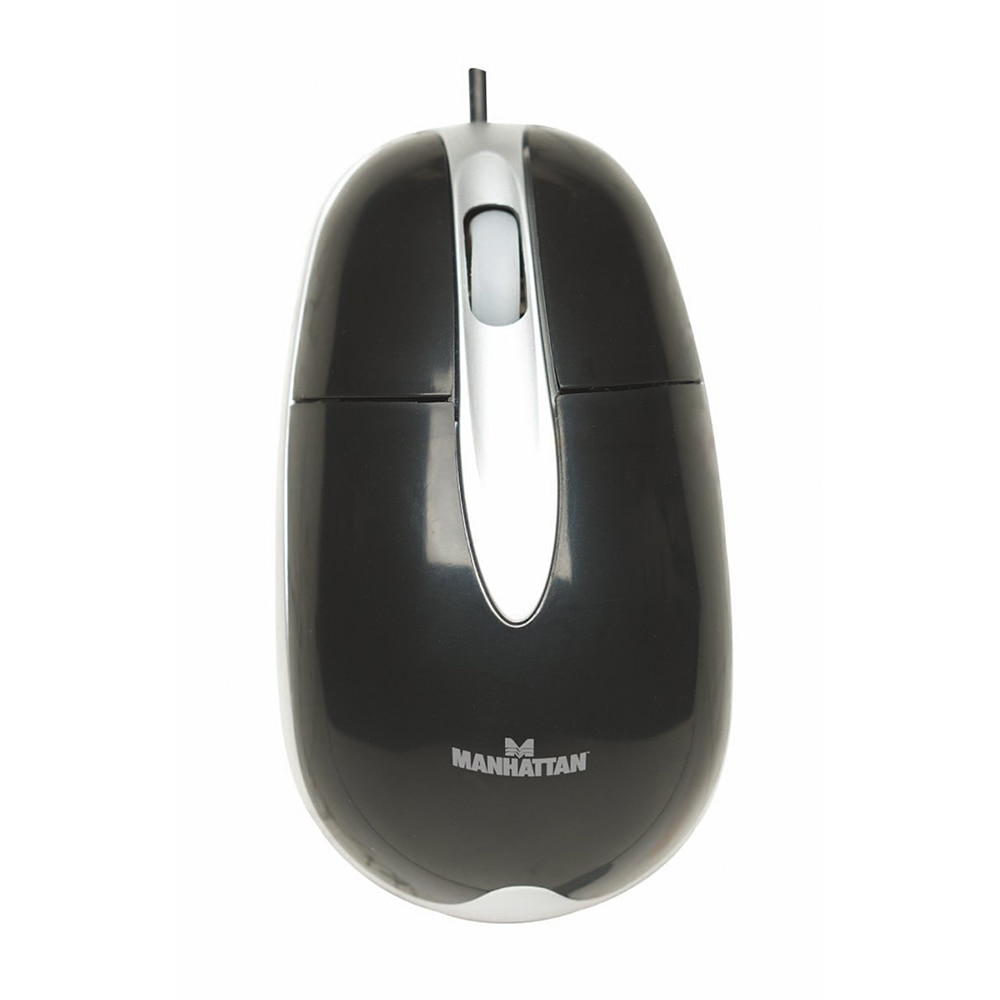 Mouse optic Manhattan MH3, USB, 1000 dpi, Negru/Argintiu