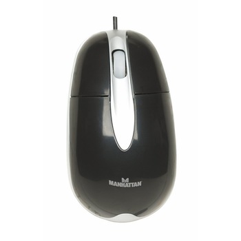 Mouse optic Manhattan MH3, PS/2, 1000 dpi, Negru/Argintiu Mouse optic Manhattan MH3, PS/2, 1000 dpi, Negru/Argintiu