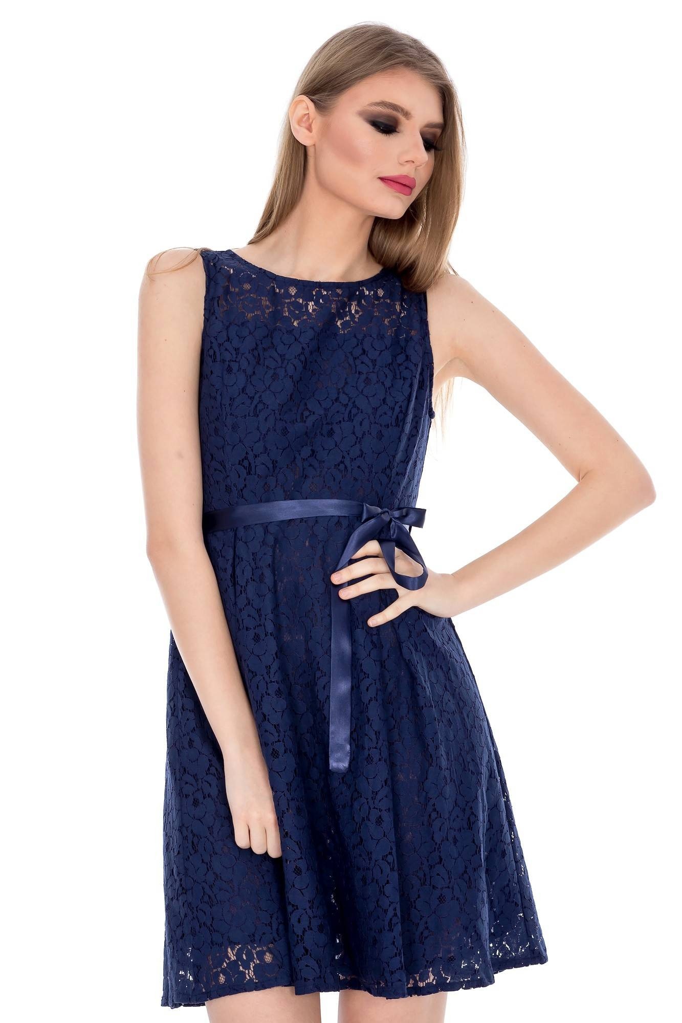 Rochie bleumarin,ROH, din dantela, 42