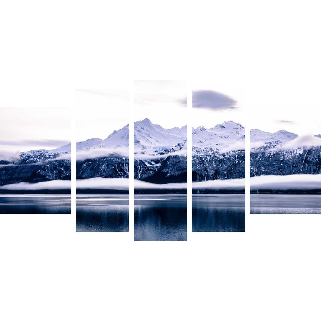 Set Tablou DualView Startonight Era Glaciara, 5 piese, luminos in intuneric, 90 x 180 cm (1 piesa 30 x 90 cm, 2 piese 30 x 80 cm, 2 piese 40 x 60 cm)