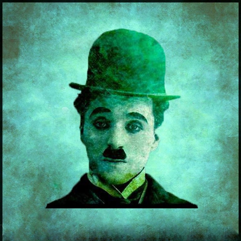 Tablou DualView Startonight Charlie Chaplin, luminos in intuneric, 60 x 60 cm