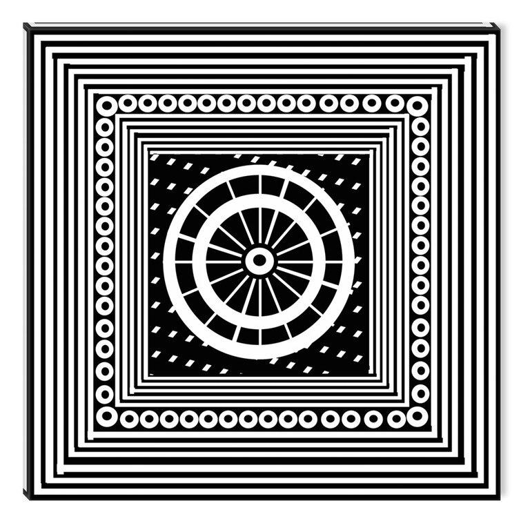 Tablou DualView Startonight Model Arabic Alb, luminos in intuneric, 30 x 30 cm