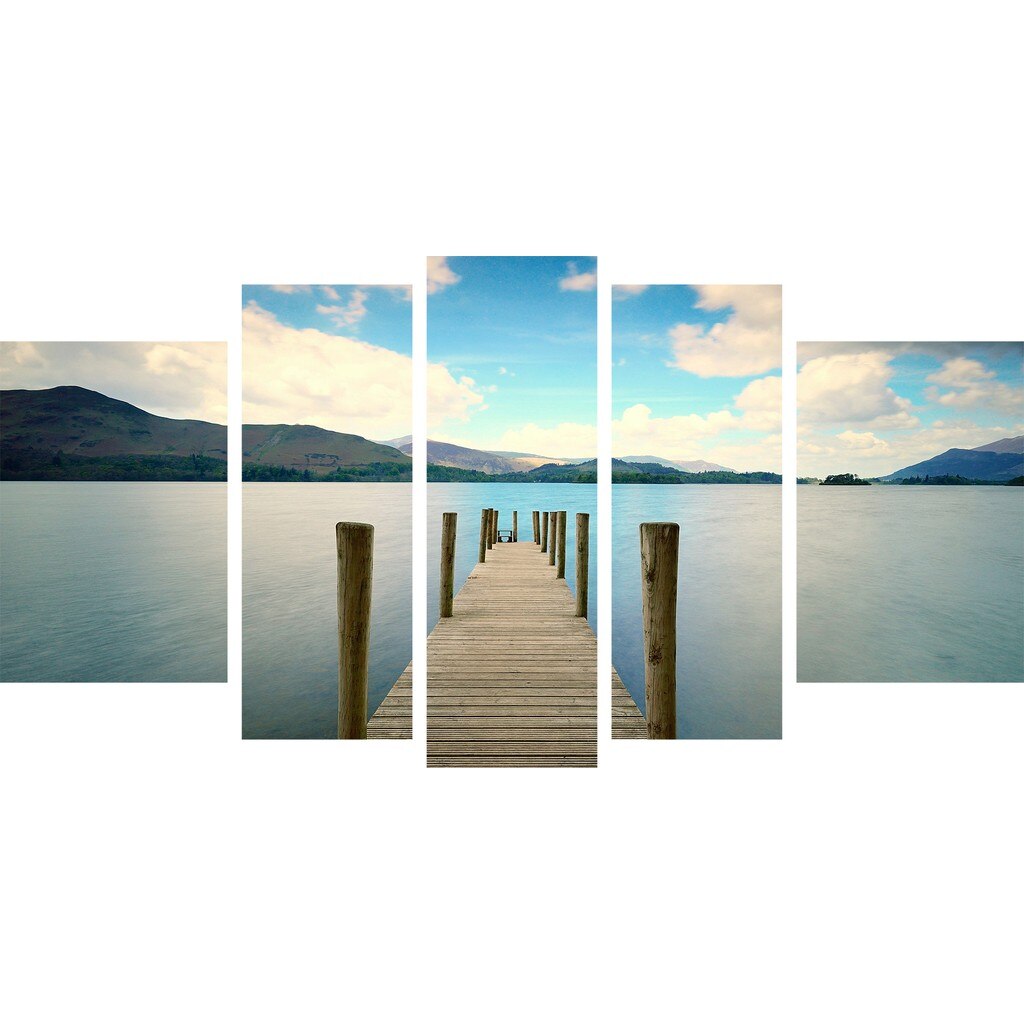 Set Tablou DualView Startonight Pod pe Plaja, 5 piese, luminos in intuneric, 90 x 180 cm (1 piesa 30 x 90 cm, 2 piese 30 x 80 cm, 2 piese 40 x 60 cm)