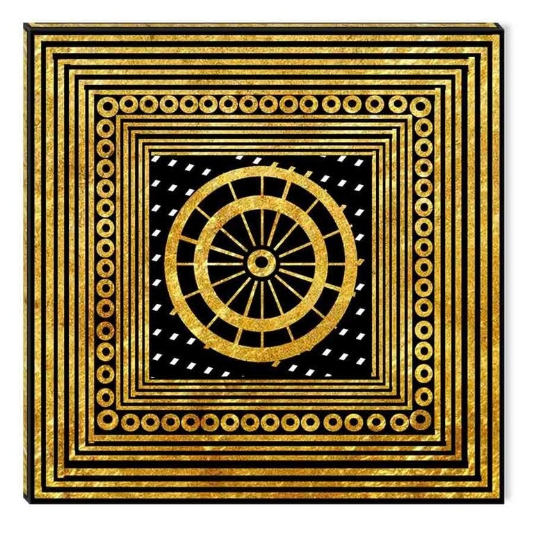 Tablou DualView Startonight Model Arabic Gold, luminos in intuneric, 40 x 40 cm