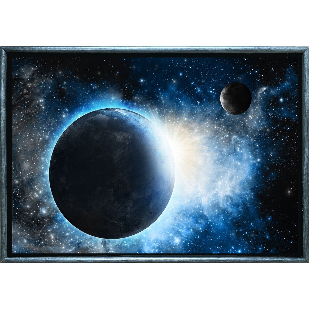 Tablou DualView Startonight Cosmos, Rama exterioara Luxury Silver, luminos in intuneric, 50 x 70 cm