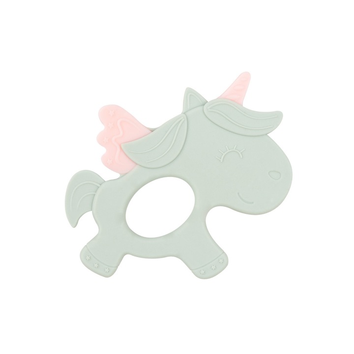 KikkaBoo Силиконова играчка за никнене на зъби Unicorn Mint