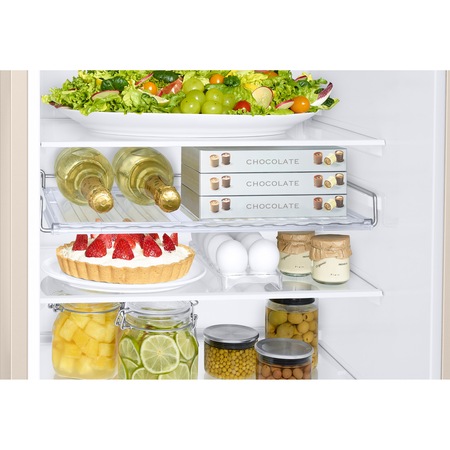 Combina frigorifica Samsung RB34T672FEL/EF, 340 l, Clasa F, NoFrost, Compresor Digital Inverter, All around coooling, H 185 cm, Bej
