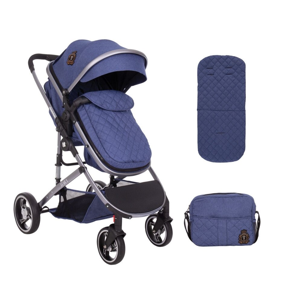 Carucior transformabil KikkaBoo 2 in 1 Tiara Dark Blue
