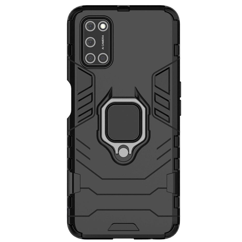Carcasa Antisoc Ring Armor KickStand pentru Oppo A72 / A52, Negru