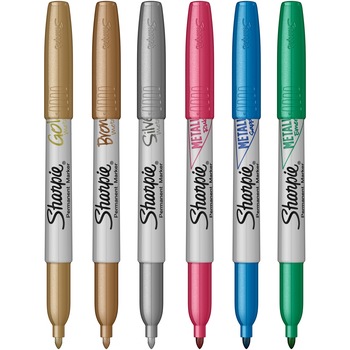 Set 6 markere Sharpie metalizate auriu, bronz, silver, ruby, emerald, saphire Set 6 markere Sharpie metalizate auriu, bronz, silver, ruby, emerald, saphire
