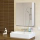 Шкаф за стена Homcom, Огледало, MDF, 60 x 75 x 15 см, Бял