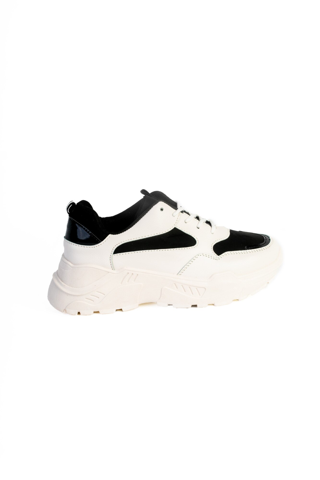 Pantofi sport bej cu insertii de fas negre