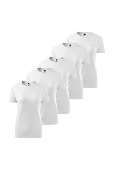 Set 5 tricouri pentru dama, Alb, 133-00X5, Alb