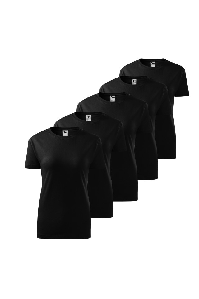 Set 5 tricouri pentru dama, Negru, 133-01X5, Negru