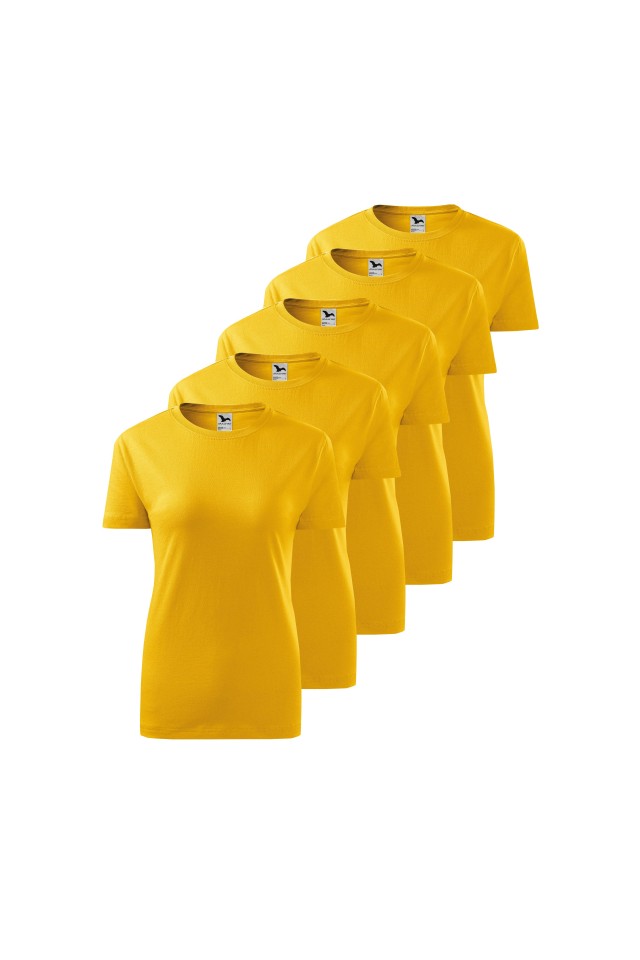 Set 5 tricouri pentru dama, Galben, 133-04X5, Galben