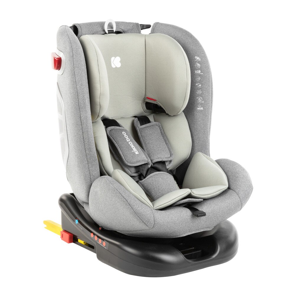 Scaun auto cu isofix 0-1-2-3 (0-36 kg) KikkaBoo Cruz 2020 Light Grey