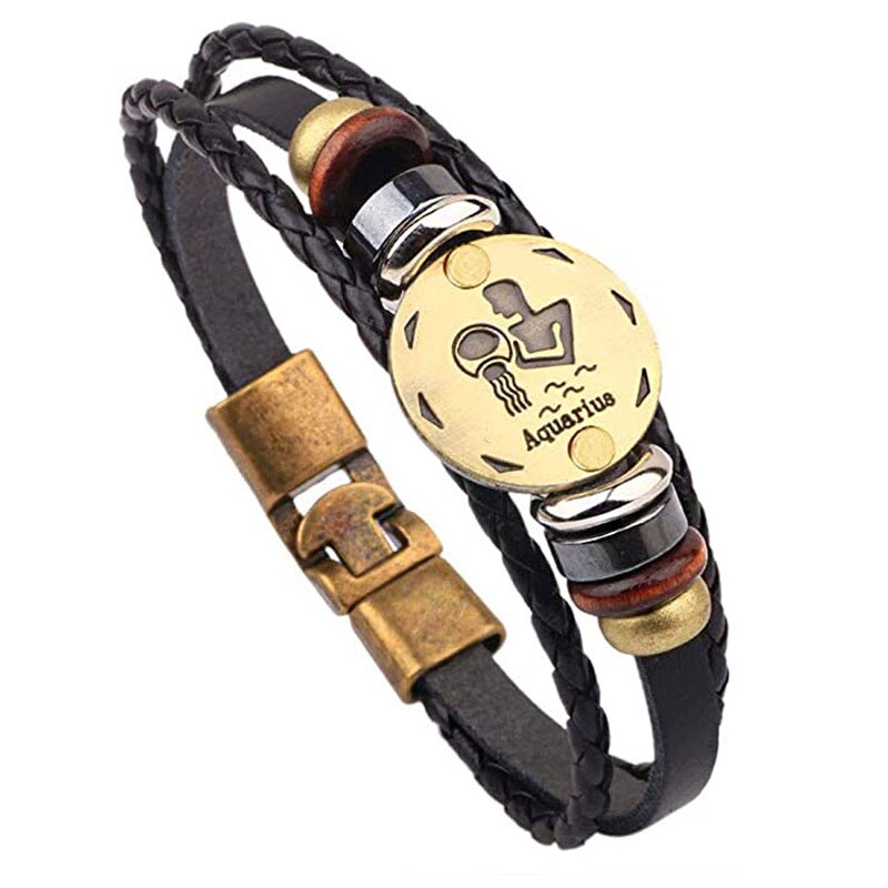 Bratara zodiac pentru barbati, Handmade, Model Varsator