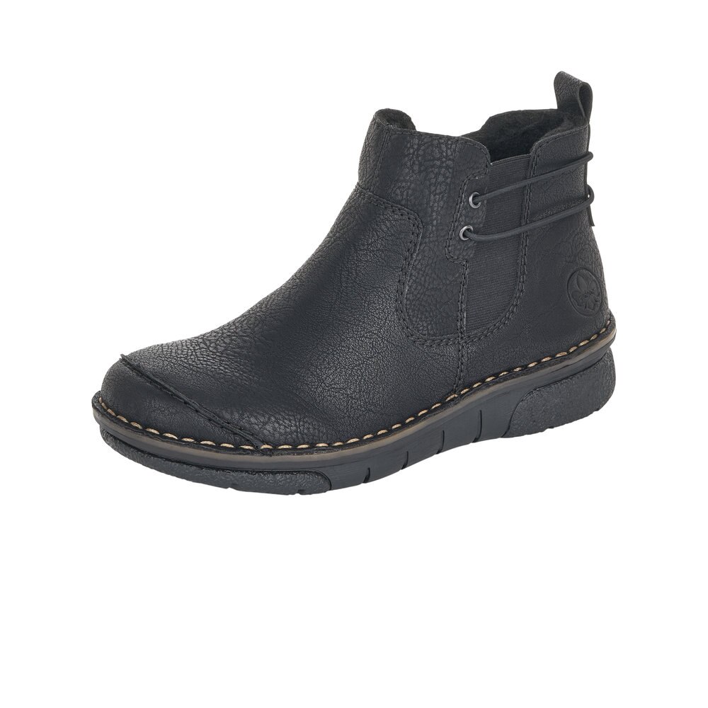 Ghete casual dama,piele ecologica 73362-00 10190, Negru