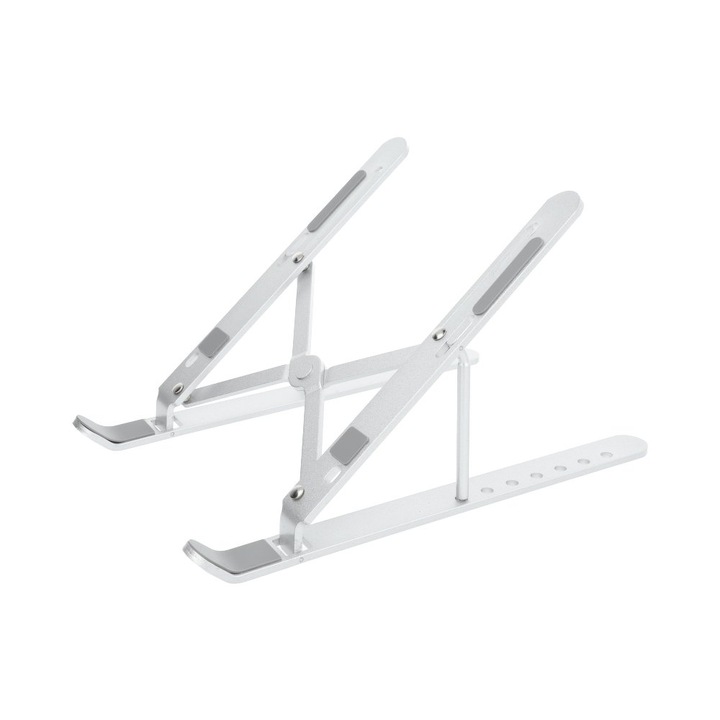 Suport Laptop, Tableta, pliabil, aluminiu, argintiu